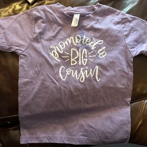 Kids Purple Tee - Promoted to Big Cousin